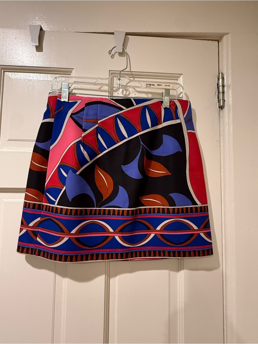 Zara Graphic Mini Skirt in Blue, Pink & Brown